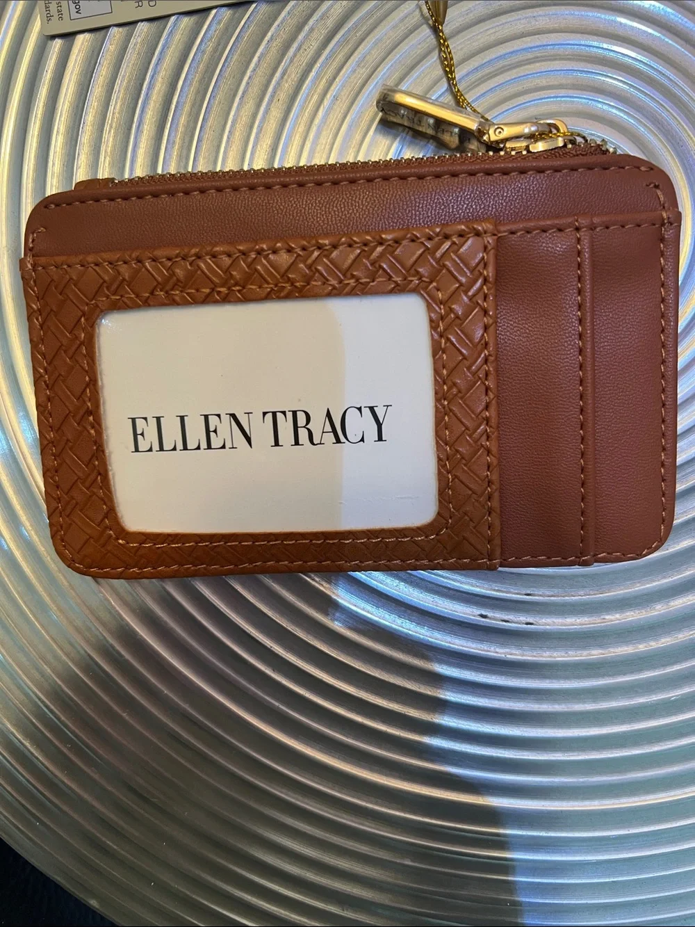 ELLEN TRACY COGNAC ID CARD CASE WALLET